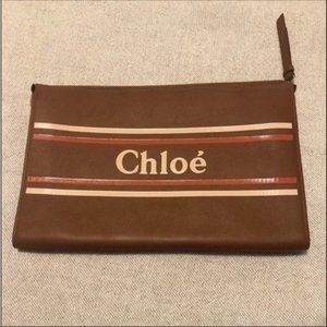 Chloe leather brown envelope clutch - excellent condition